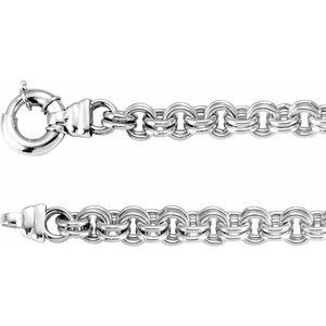 Thumbnail: Sterling Silver Solid Double Cable 8" Bracelet