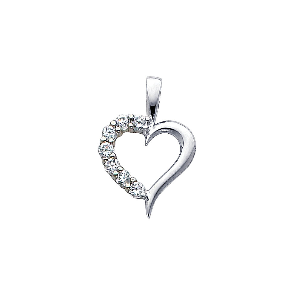 Thumbnail: 14K Yellow Heart CZ Earrings