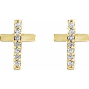 Thumbnail: 14K Yellow .06 CTW Diamond Cross Earrings