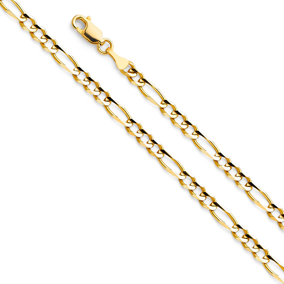 Thumbnail: 14K Gold Figaro 3+1 Concave Regular Chain