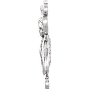 Thumbnail: Sterling Silver 20x13.6 mm Mary and Jesus Rosary Center