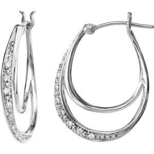 Thumbnail: Diamond Hoop Earrings