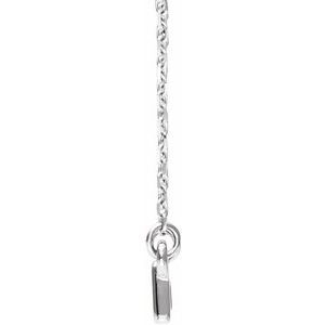 Thumbnail: 14K White Rectangle Bar 16-18" Necklace