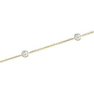 Thumbnail: 14K Yellow 4 mm Round Cubic Zirconia Station 18" Necklace