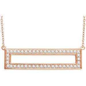 Thumbnail: 14K Yellow 3/8 CTW Diamond Rectangle 16-18" Necklace