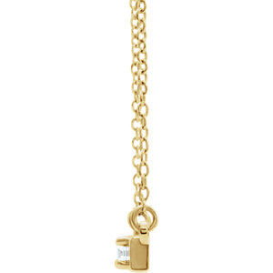 Thumbnail: 14K Yellow 1/10 CTW Diamond Bar 17.5" Necklace