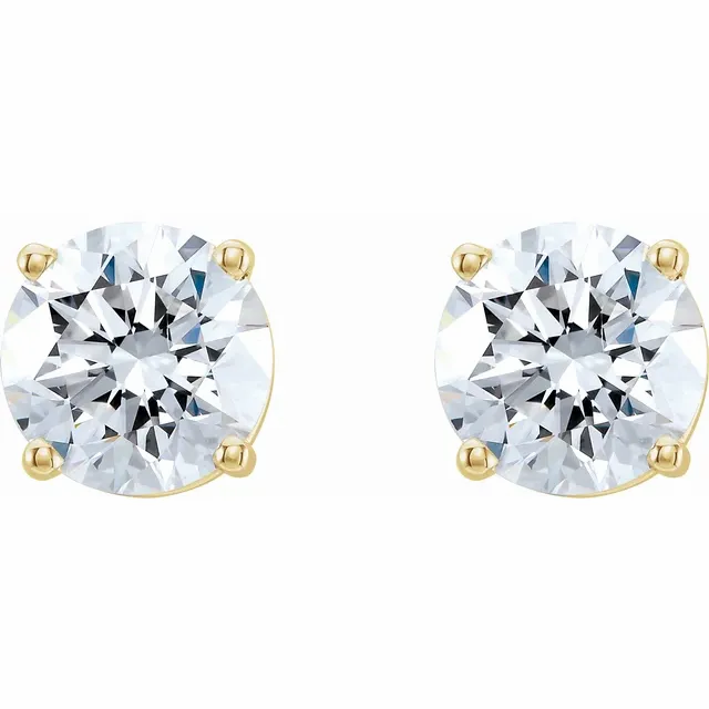 Thumbnail: 14K White Lab-Grown Diamond Stud Earrings