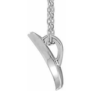 Thumbnail: 14K White Crescent 16-18" Necklace