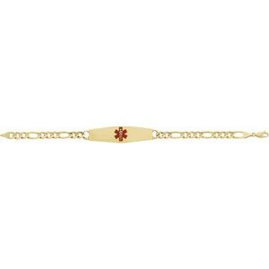 Thumbnail: 14K Yellow & Red Enamel Medical Identification 8" Bracelet