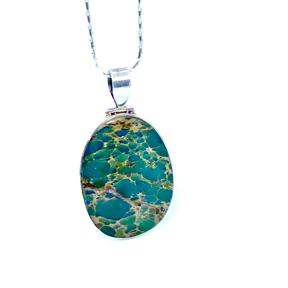 Thumbnail: Green Gemstone Sterling Silver Pendant