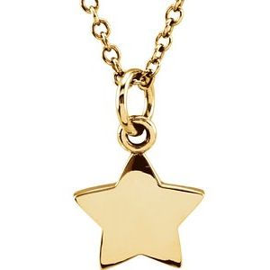 14K Yellow Tiny Posh® Star 16-18" Necklace