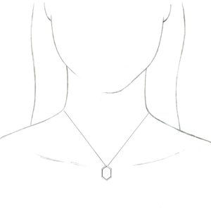 Thumbnail: 14K White Geometric 16-18" Necklace