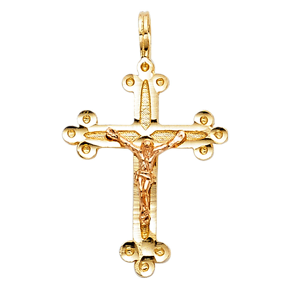 14K 2T CRUCIFIX PENDANT
