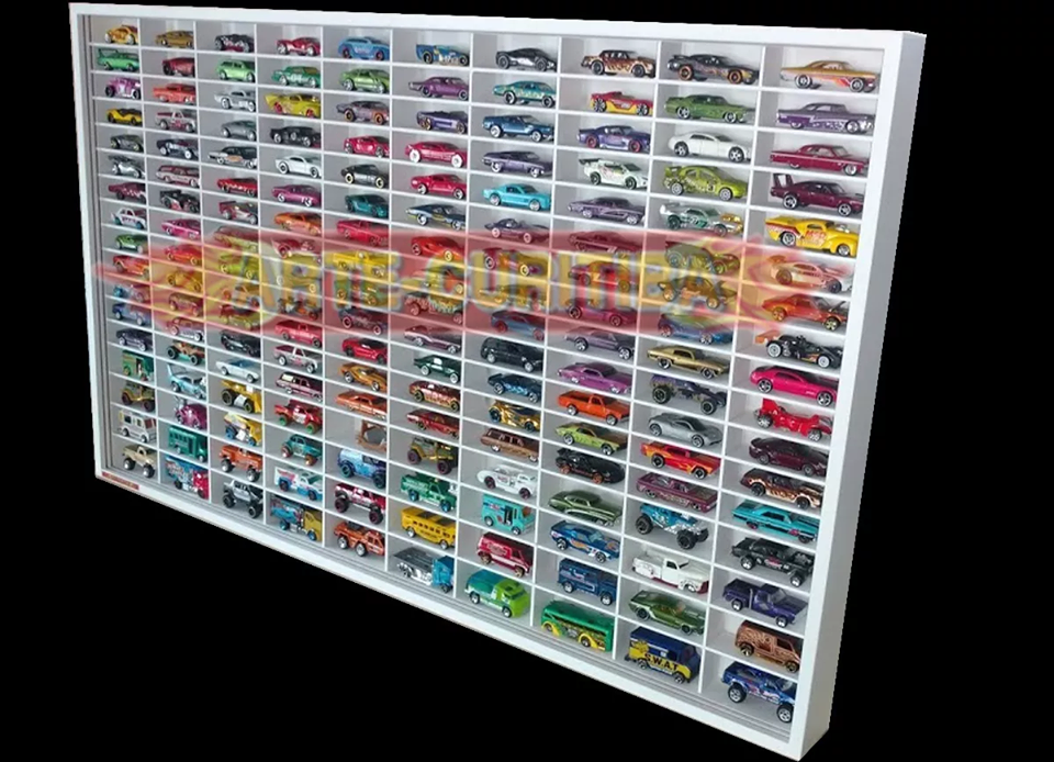 Miniatura: Estante Expositor 170 Nichos 1:64 Coleção Miniaturas Hot