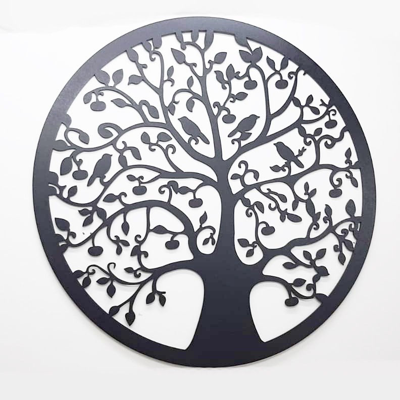 Miniatura: Quadro Decorativo Mandala Árvore E Pássaro Decoração - Casa