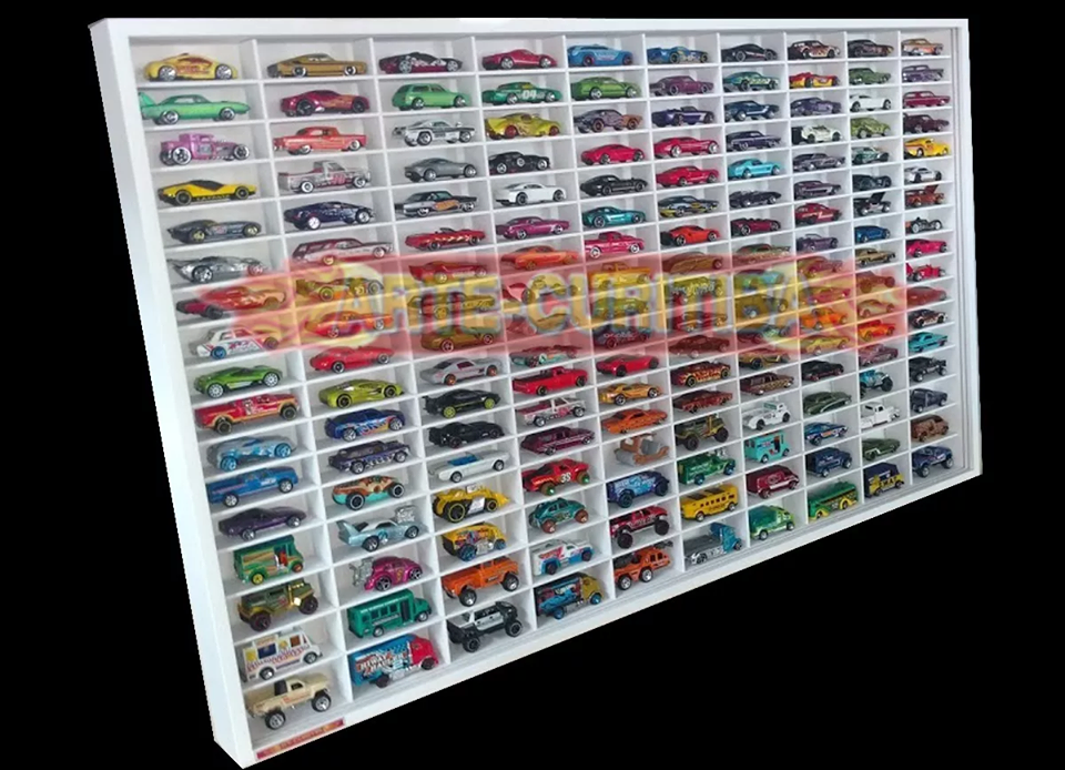 Miniatura: Estante Expositor 170 Nichos 1:64 Coleção Miniaturas Hot