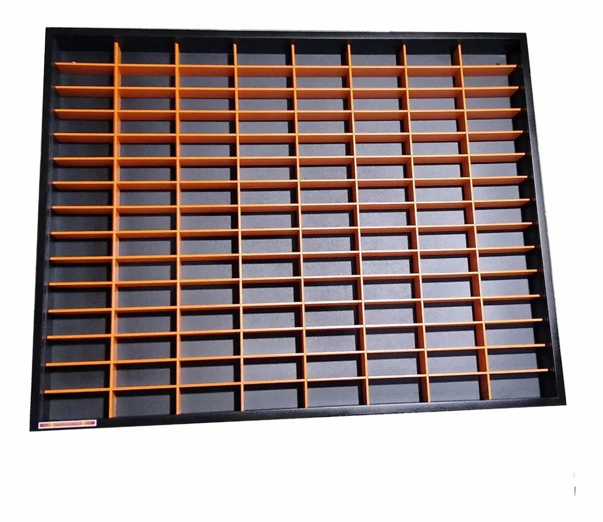 Estante Expositor 120 Nichos 1:64 Coleção Miniaturas Hot - PT/Laranja