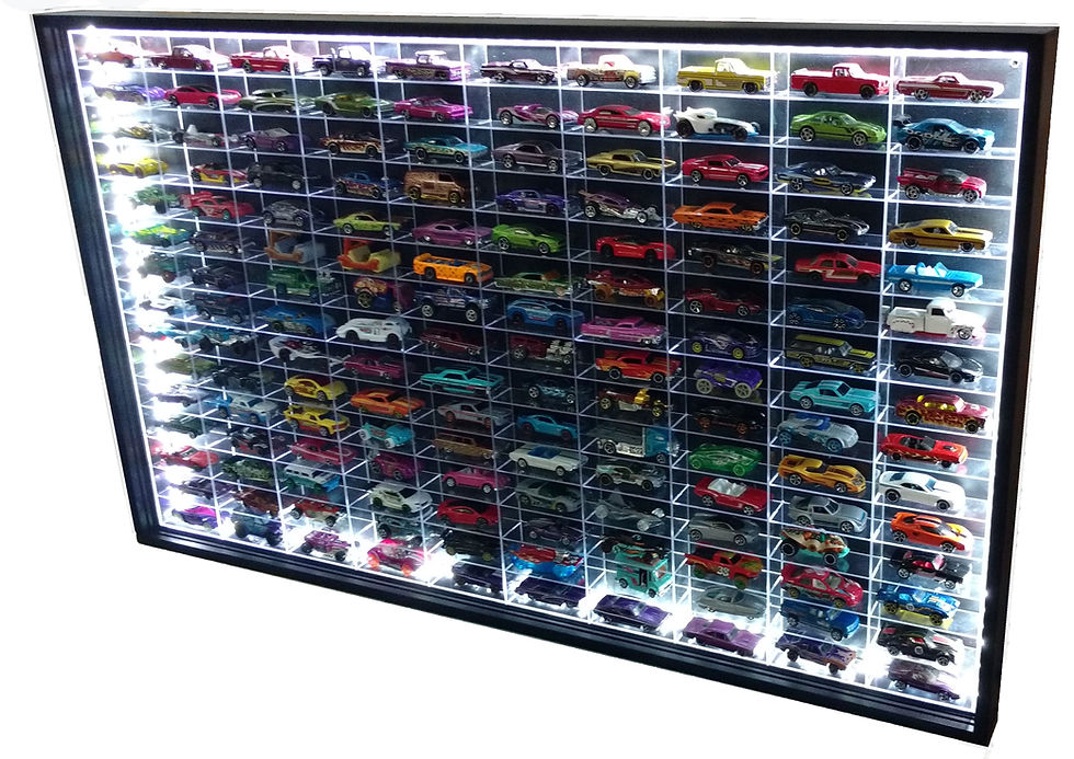 Miniatura: Estante Expositor 150 Nichos Acrílico Led 1:64 - Preta