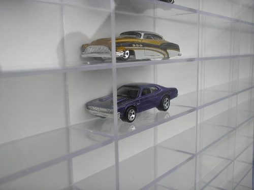 Miniatura: Estante Expositor 120 Nichos Acrílico 1:64 Coleção Miniaturas Hot