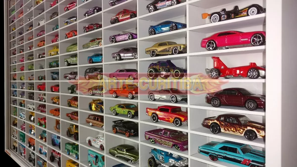 Miniatura: Estante Expositor 170 Nichos 1:64 Coleção Miniaturas Hot