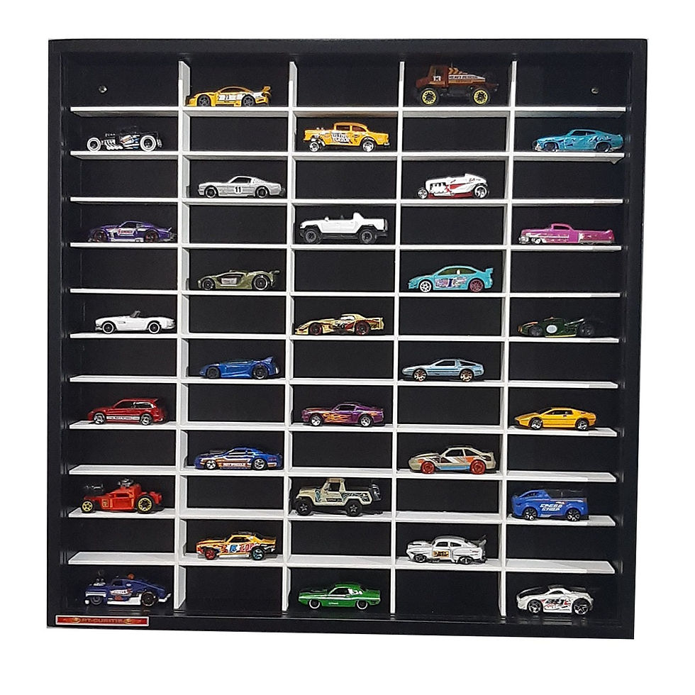 Estante Expositor 60 Nichos 1:64 Coleção Miniaturas Hot - PT/BC