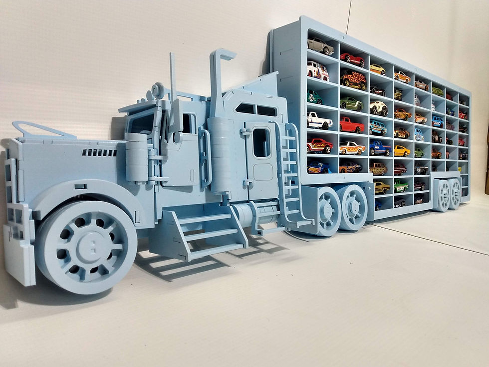 Miniatura: Estante Em Mdf Com 56 Nichos -  Carreta Escala 1:64 Hot