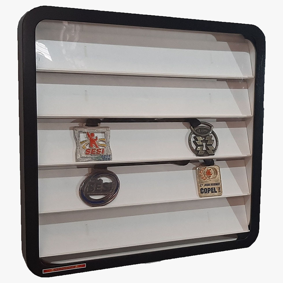 Miniatura: Estante Expositor 60 Medalhas NEW- Coleção - Borda preta