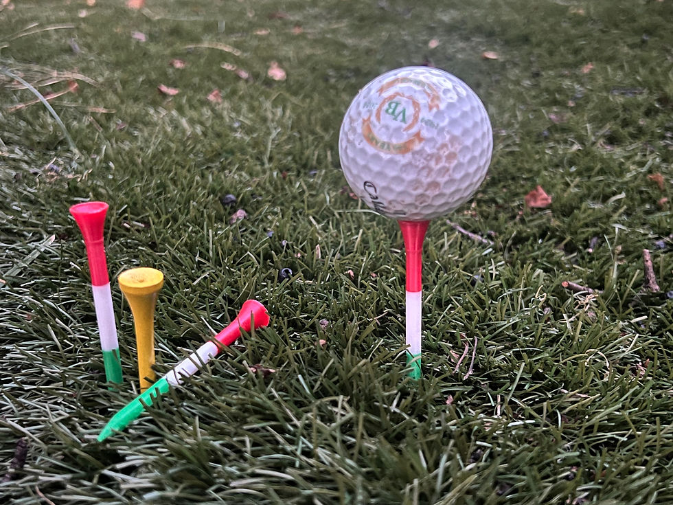 GOLF TEES OUT IN THE FIELD!