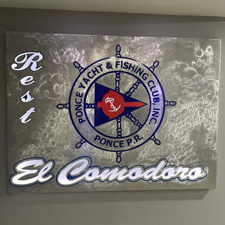 sign at ponce yacht club, puerto rico