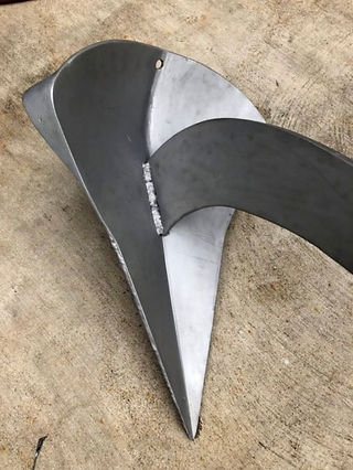 spade anchor bare white metal