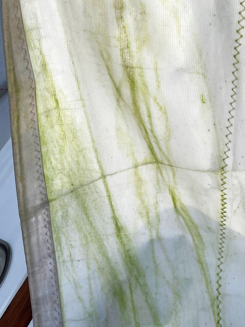 Sail with stains