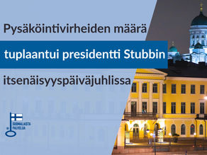 Pysäköintivirheiden määrä tuplaantui presidentti Stubbin itsenäisyyspäiväjuhlissa