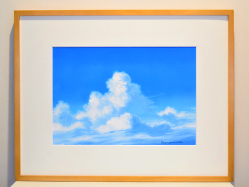 山本 貞、雲の日、高級希少画集画、版上サイン入 新品額付 山本 貞、雲の日、高級希少画集画、版上サイン入 新品額付