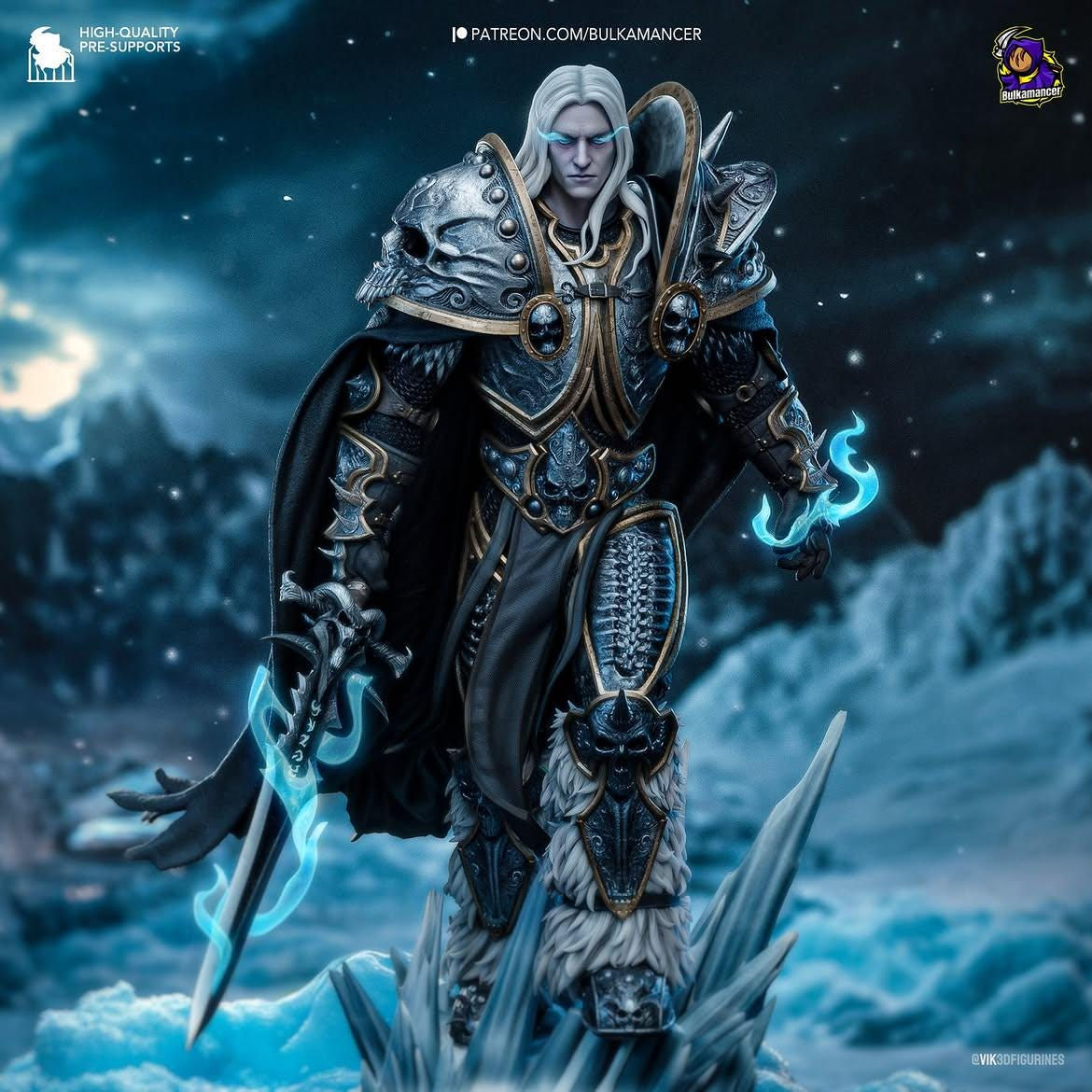 Arthas 3D Figür | El Boyaması | World of Warcraft Figür | LV5