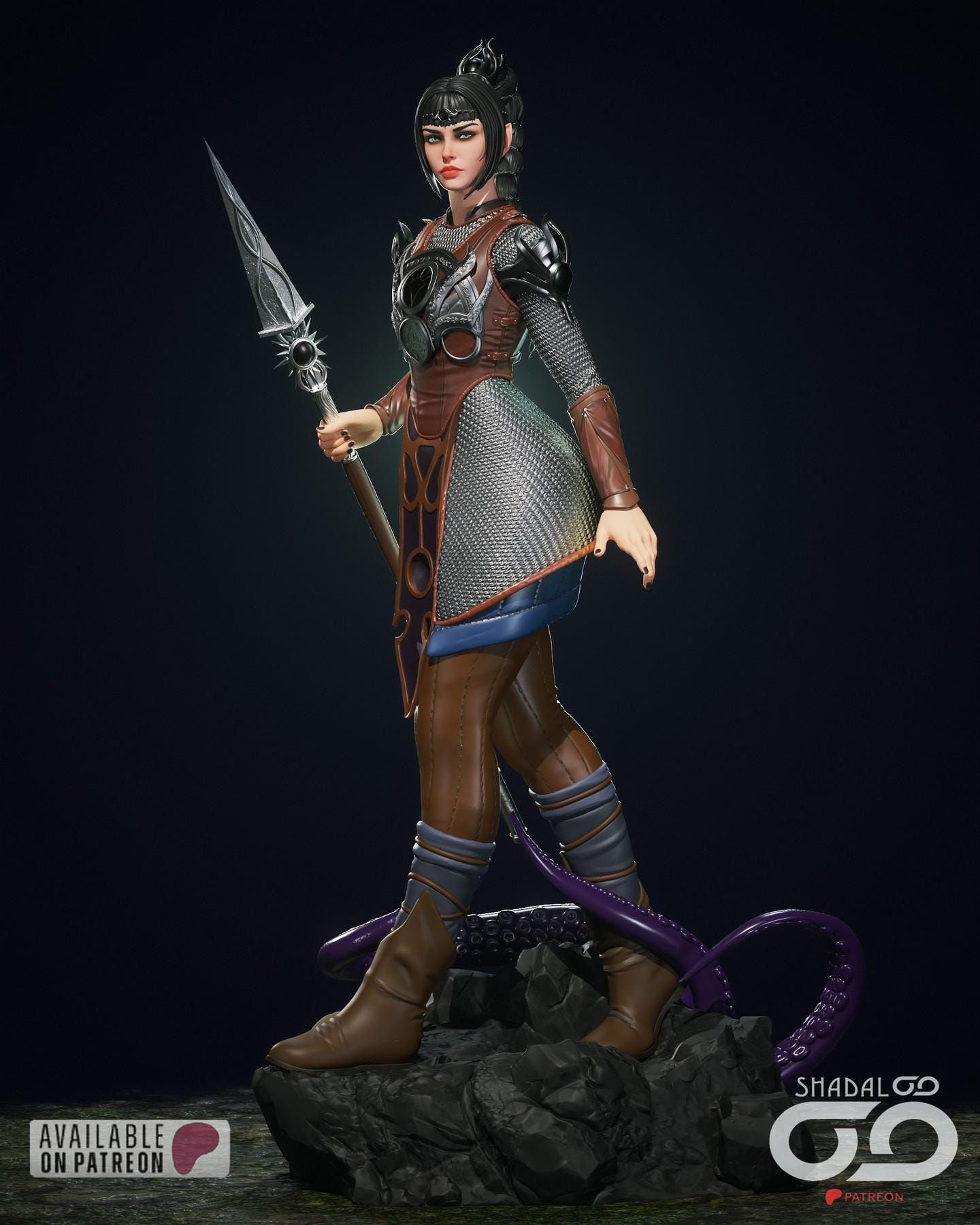 Shadowheart 3D Figür | El Boyaması | Baldur's Gate 3 Figür | LV3