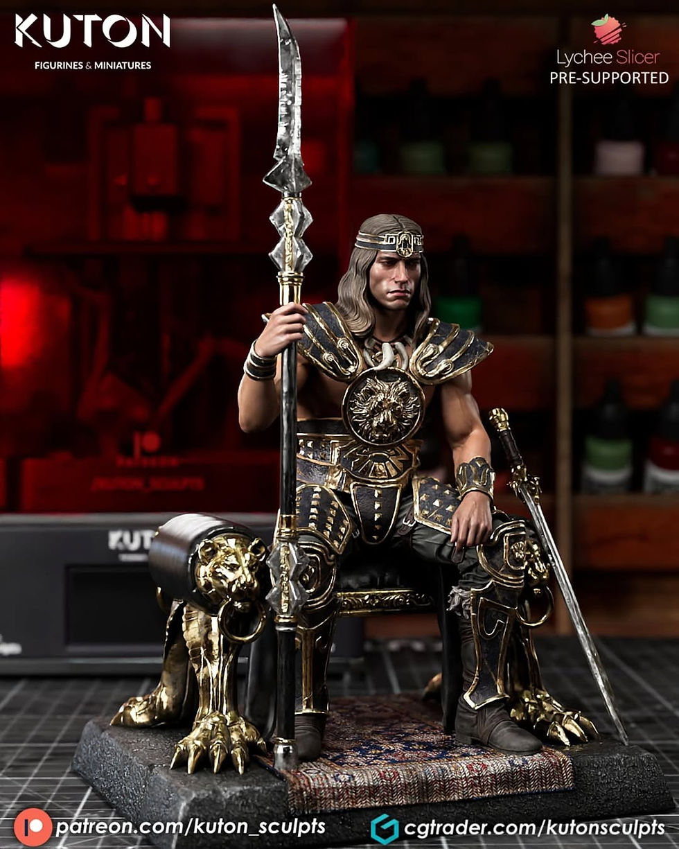 Küçük resim: Conan Sculpture 3D Figür | El Boyaması | Conan the Barbarian Figür | LV3