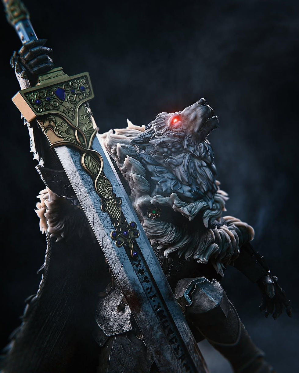 Thumbnail: Blaidd 3D Figür | El Boyaması | Elden Ring Figür | LV6