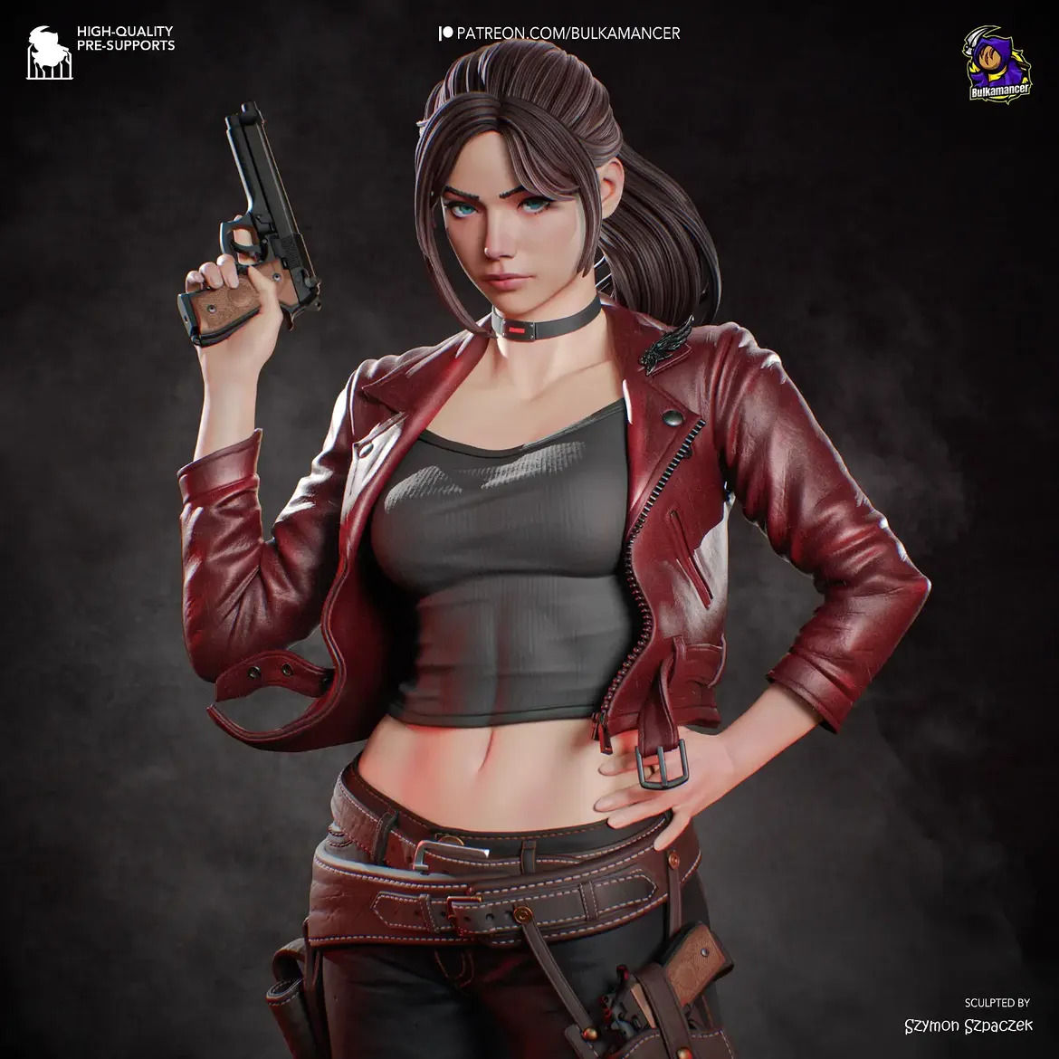 Claire Redfield 3D Figür | El Boyaması | Resident Evil Figür | LV1