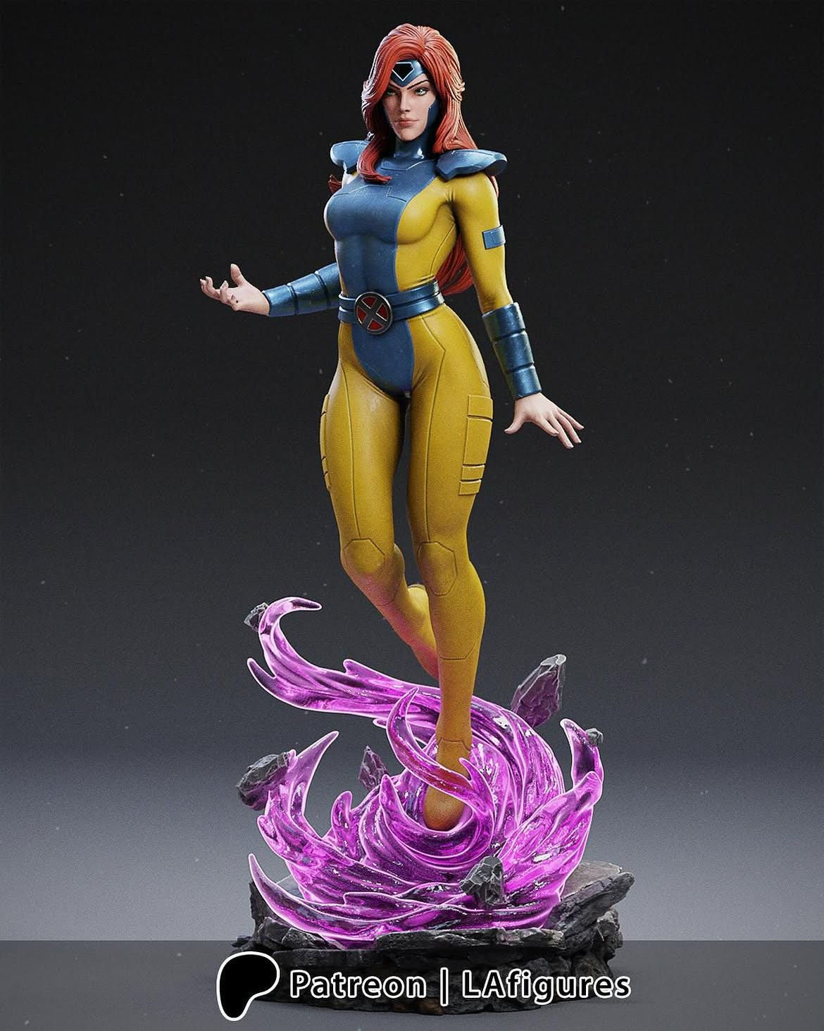 Jean Grey 3D Figür | El Boyaması | Marvel Figür | LV3