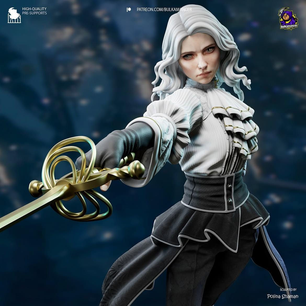Real Maelle 3D Figür | El Boyaması | Expedition 33 Figür | LV3