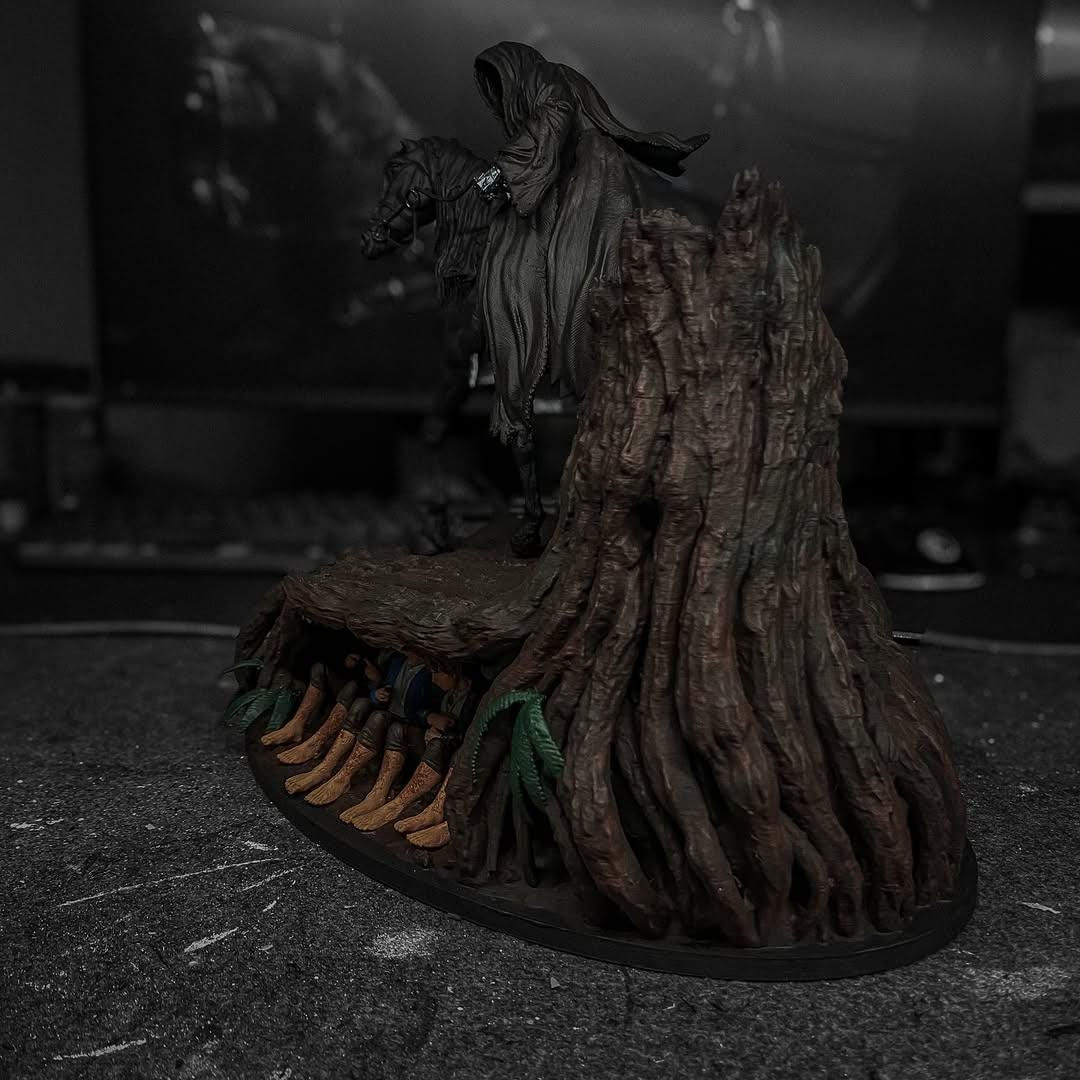 Nazgul and Hobbits 3D Figür | El Boyaması | The Lord of the Rings Figür | LV6