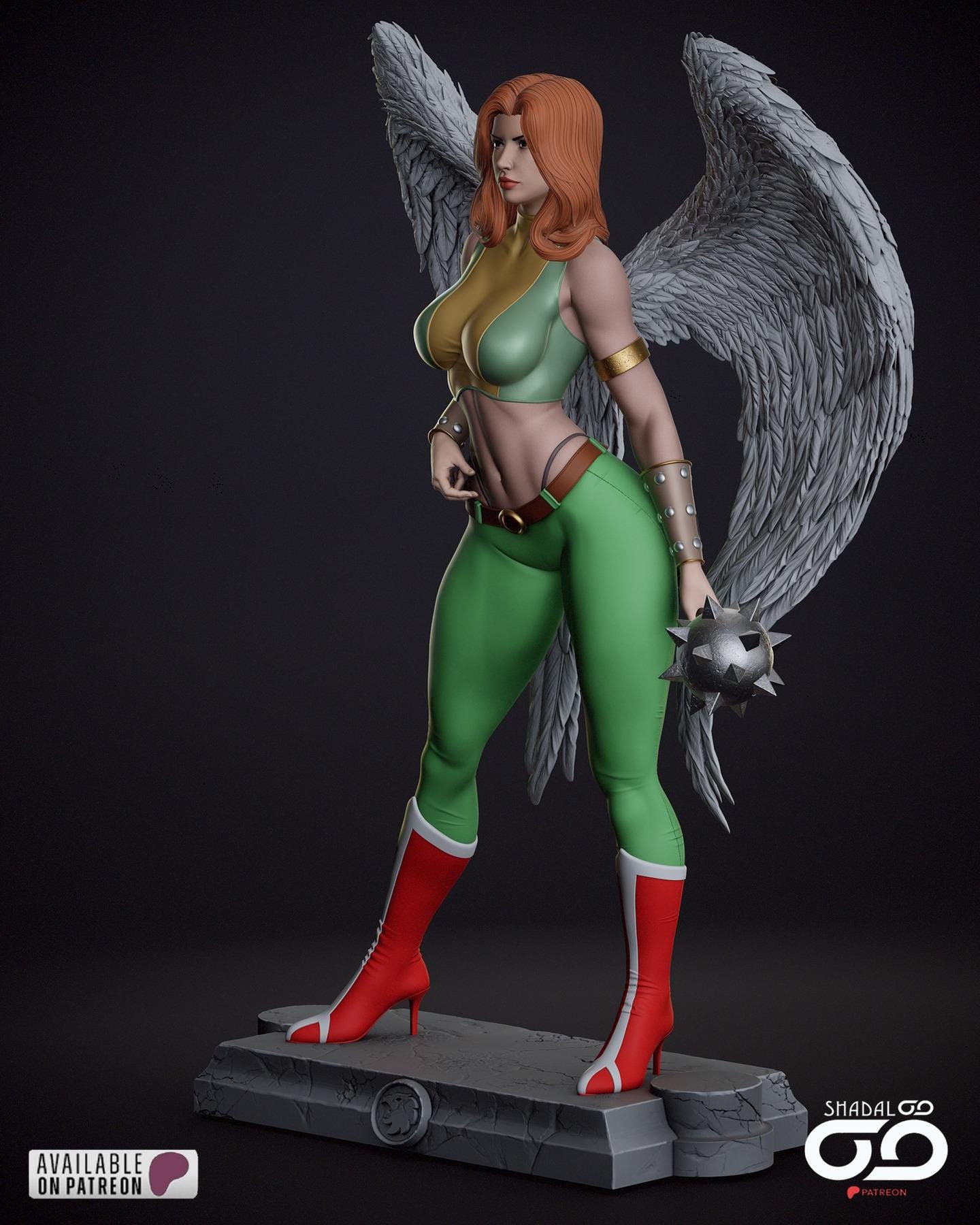 Hawkgirl 3D Figür | El Boyaması | DC Figür | LV4