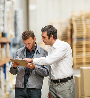 Warehouse Team Discussing