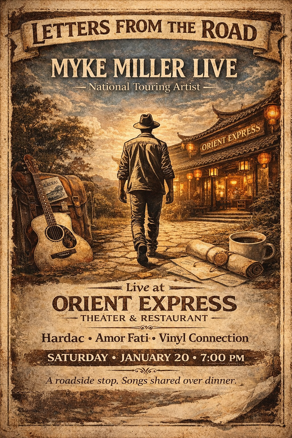 Letters at the Orient Express restaurant and theater