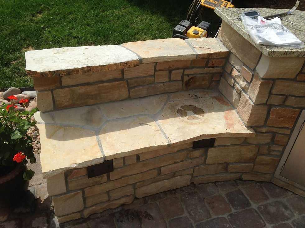 Seating Wall with Built in Lighting