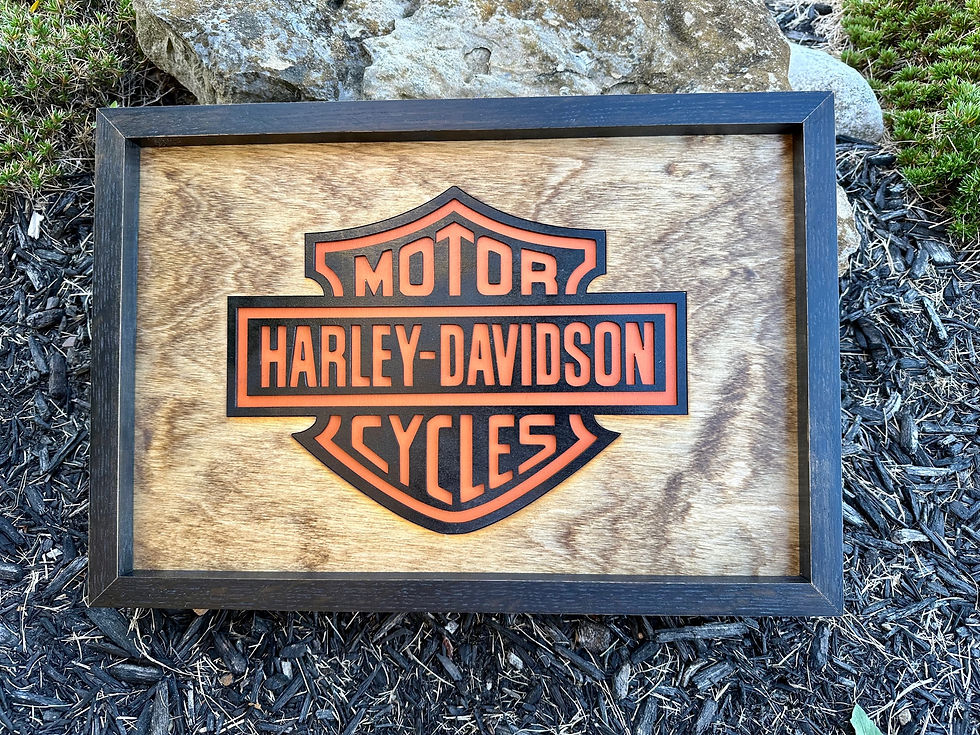 Thumbnail: Harley Davidson Sign | Wood Laser Cut Harley Sign