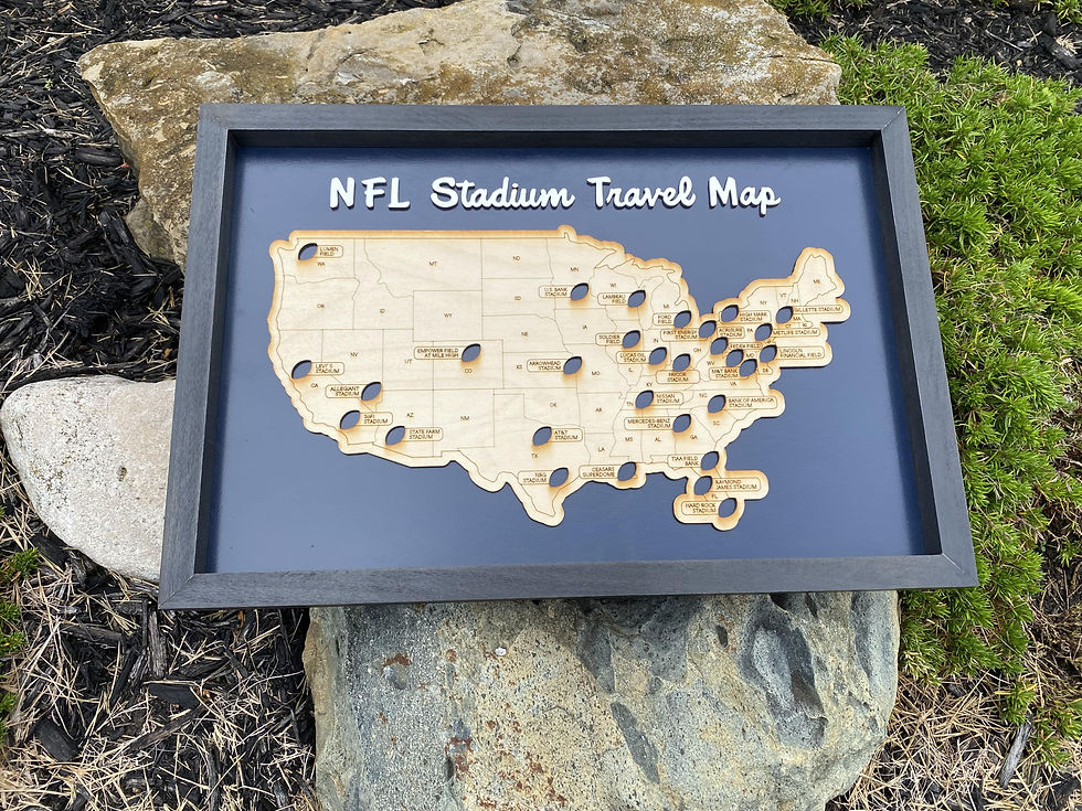 Thumbnail: National Football League "NFL" Stadium Travel Map (Framed)