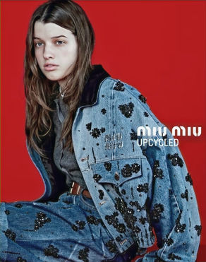Miu Miu's Upcycled Denim Collection: A Stylish Resurrection of '90s Nostalgia.