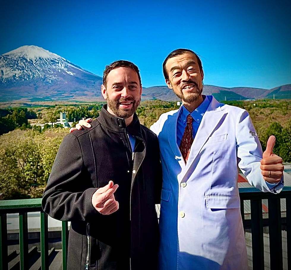 When the mountain meets the masters: Jota Tanaka brings the whisky, Joel Best brings the ritual - and Fuji just watches, quietly impressed.