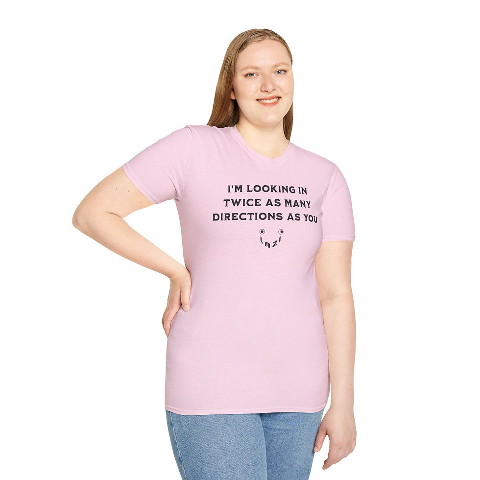 Thumbnail:  “I’m Looking In Twice As Many Directions as You”— black print (4 color choices)